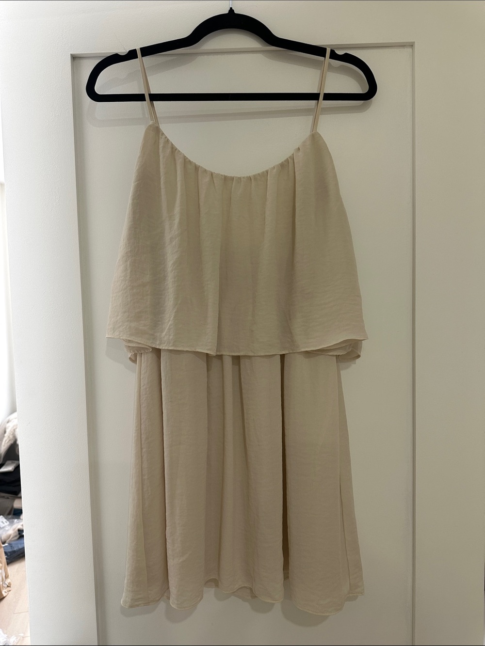 Forever 21 Beige Layered Spaghetti Strap Dress